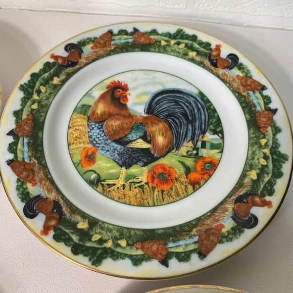 Department 56 Rooster Decorative plates set of 4 small - Picture 5 of 12